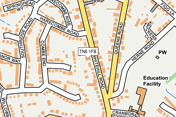 TN6 1FB map - OS OpenMap – Local (Ordnance Survey)