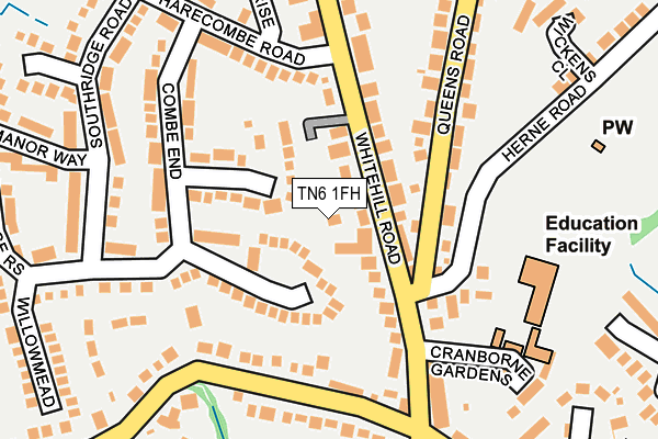 TN6 1FH map - OS OpenMap – Local (Ordnance Survey)