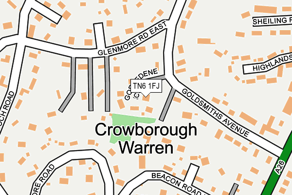 TN6 1FJ map - OS OpenMap – Local (Ordnance Survey)