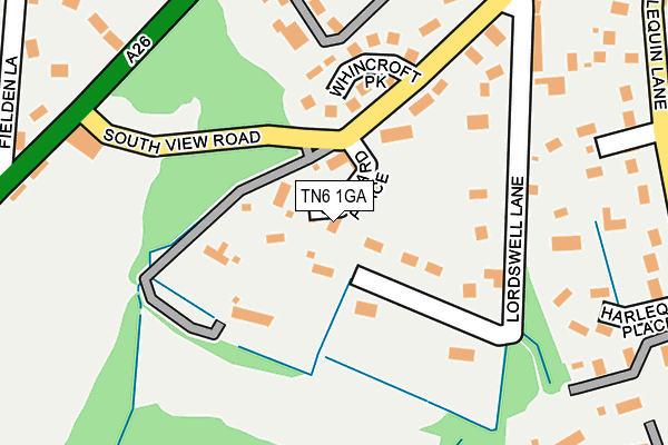 TN6 1GA map - OS OpenMap – Local (Ordnance Survey)