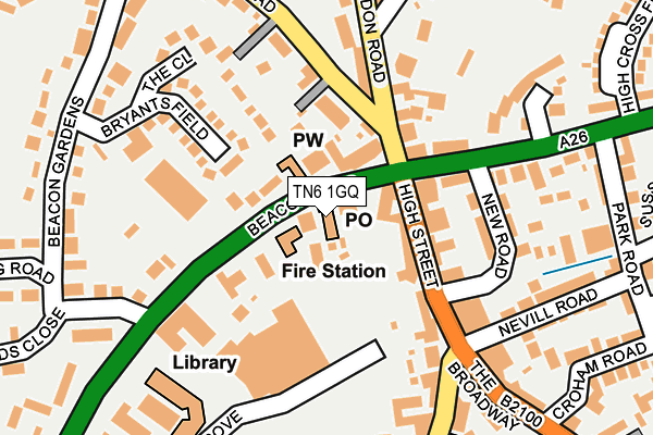 TN6 1GQ map - OS OpenMap – Local (Ordnance Survey)