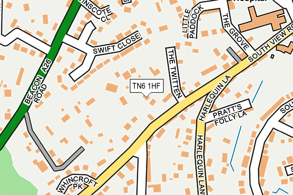 TN6 1HF map - OS OpenMap – Local (Ordnance Survey)