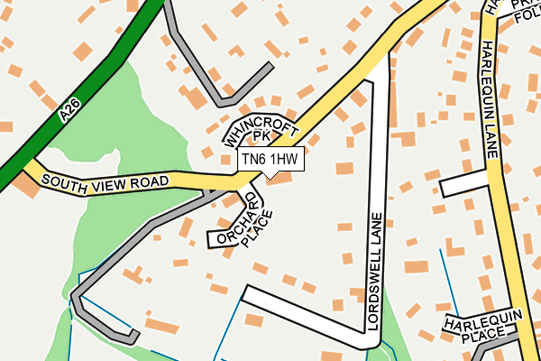 TN6 1HW map - OS OpenMap – Local (Ordnance Survey)