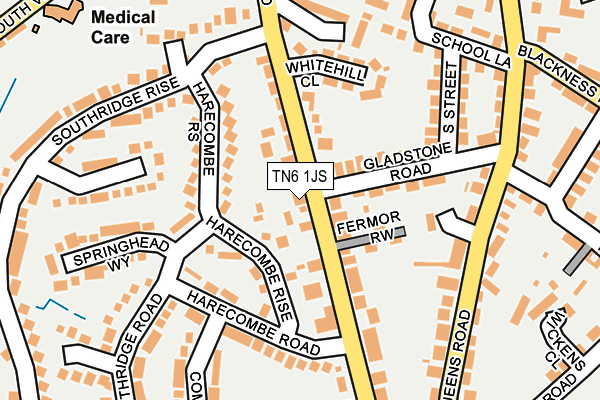 TN6 1JS map - OS OpenMap – Local (Ordnance Survey)