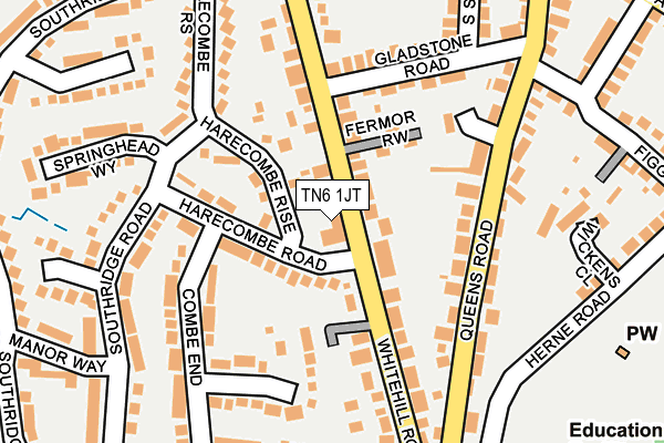 TN6 1JT map - OS OpenMap – Local (Ordnance Survey)