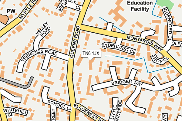 TN6 1JX map - OS OpenMap – Local (Ordnance Survey)