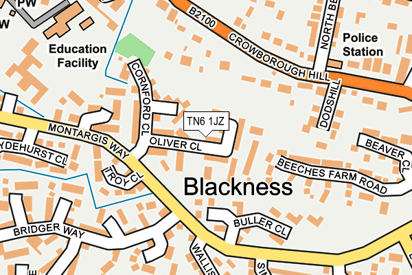 TN6 1JZ map - OS OpenMap – Local (Ordnance Survey)