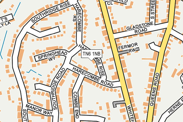 TN6 1NB map - OS OpenMap – Local (Ordnance Survey)