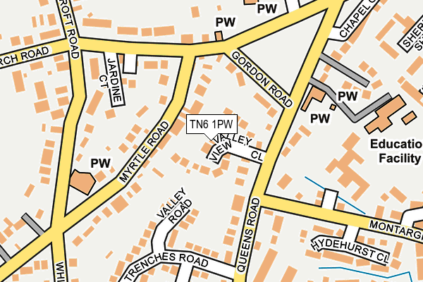 TN6 1PW map - OS OpenMap – Local (Ordnance Survey)