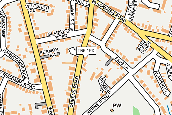 TN6 1PX map - OS OpenMap – Local (Ordnance Survey)