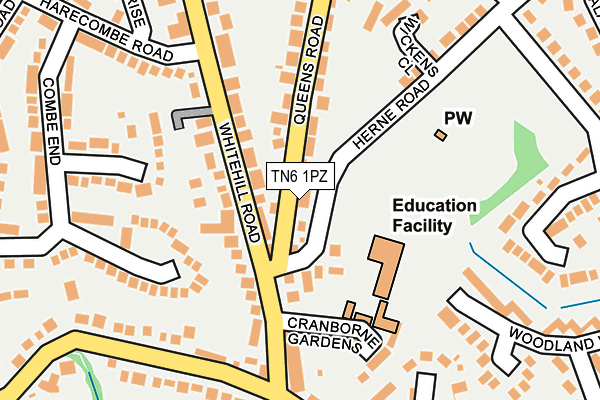 TN6 1PZ map - OS OpenMap – Local (Ordnance Survey)