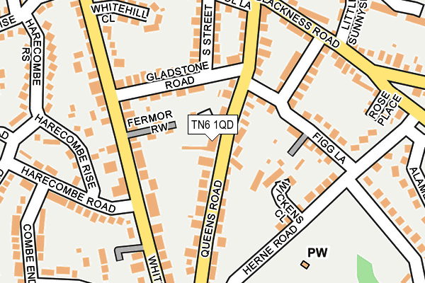 TN6 1QD map - OS OpenMap – Local (Ordnance Survey)