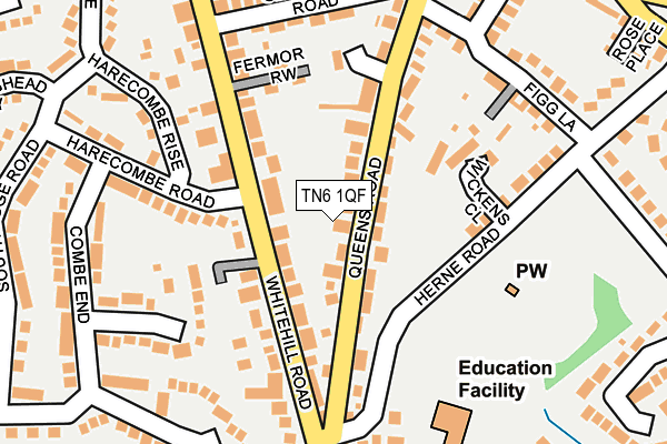 TN6 1QF map - OS OpenMap – Local (Ordnance Survey)