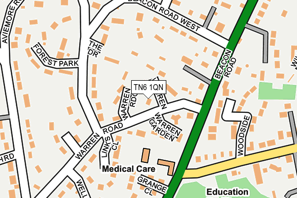 TN6 1QN map - OS OpenMap – Local (Ordnance Survey)