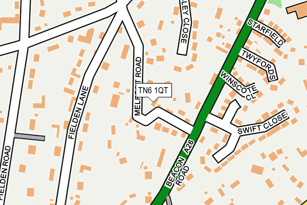 TN6 1QT map - OS OpenMap – Local (Ordnance Survey)