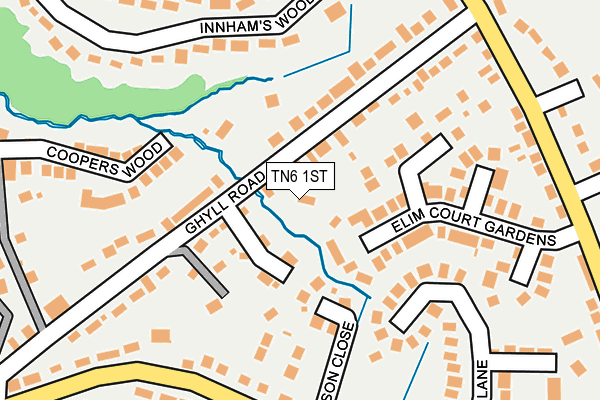 TN6 1ST map - OS OpenMap – Local (Ordnance Survey)