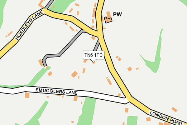 TN6 1TD map - OS OpenMap – Local (Ordnance Survey)