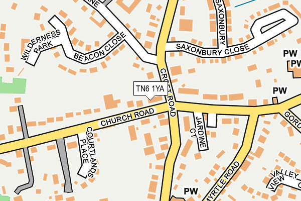 TN6 1YA map - OS OpenMap – Local (Ordnance Survey)