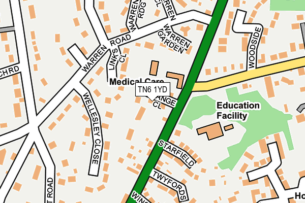 TN6 1YD map - OS OpenMap – Local (Ordnance Survey)