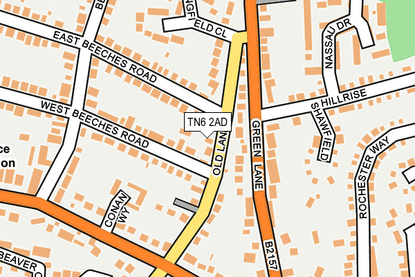 TN6 2AD map - OS OpenMap – Local (Ordnance Survey)