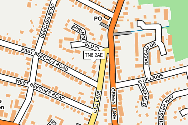 TN6 2AE map - OS OpenMap – Local (Ordnance Survey)