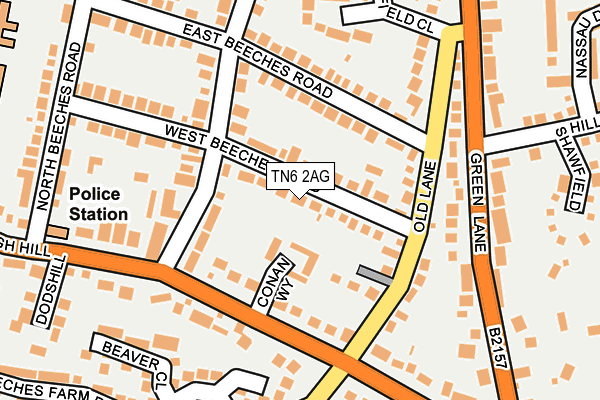 TN6 2AG map - OS OpenMap – Local (Ordnance Survey)