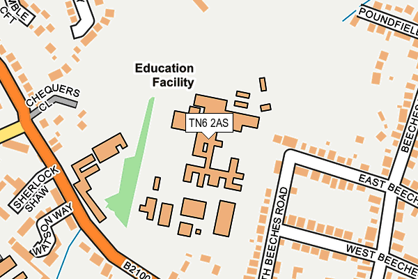 TN6 2AS map - OS OpenMap – Local (Ordnance Survey)