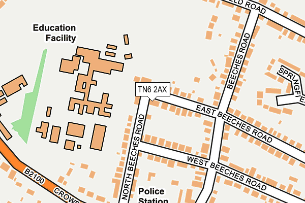 TN6 2AX map - OS OpenMap – Local (Ordnance Survey)