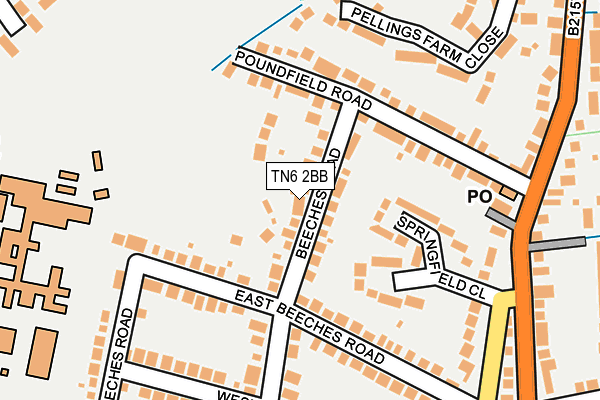 TN6 2BB map - OS OpenMap – Local (Ordnance Survey)