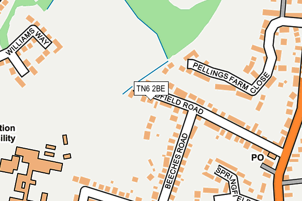 TN6 2BE map - OS OpenMap – Local (Ordnance Survey)