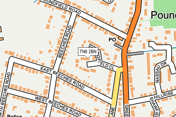 TN6 2BN map - OS OpenMap – Local (Ordnance Survey)