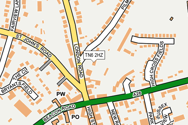 TN6 2HZ map - OS OpenMap – Local (Ordnance Survey)