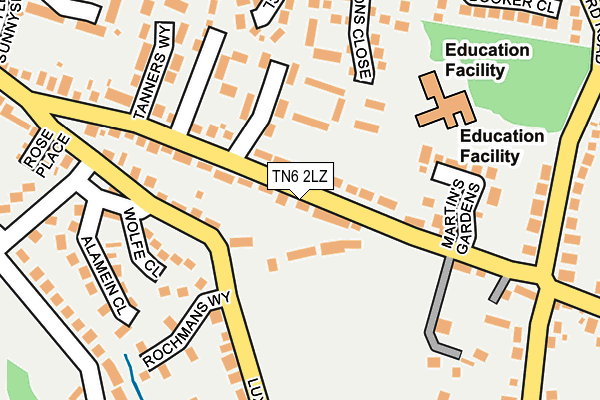 TN6 2LZ map - OS OpenMap – Local (Ordnance Survey)