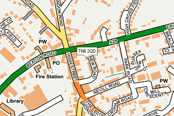 TN6 2QD map - OS OpenMap – Local (Ordnance Survey)