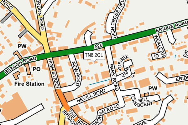 TN6 2QL map - OS OpenMap – Local (Ordnance Survey)