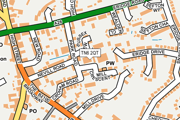 TN6 2QT map - OS OpenMap – Local (Ordnance Survey)