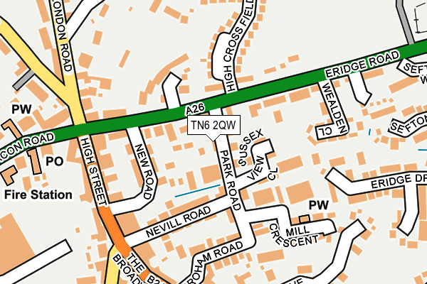 TN6 2QW map - OS OpenMap – Local (Ordnance Survey)