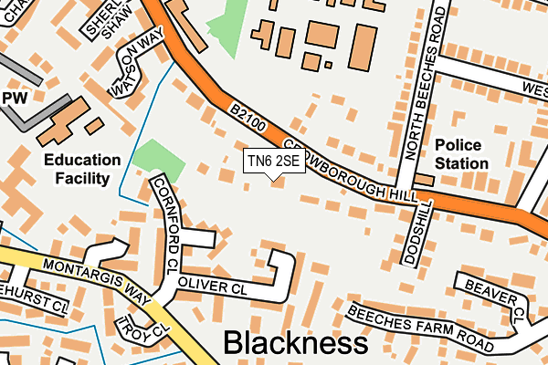 TN6 2SE map - OS OpenMap – Local (Ordnance Survey)