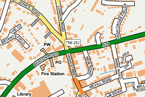 TN6 2SJ map - OS OpenMap – Local (Ordnance Survey)