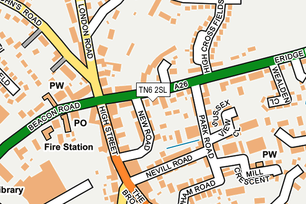 TN6 2SL map - OS OpenMap – Local (Ordnance Survey)