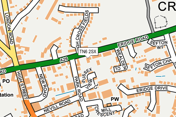 TN6 2SX map - OS OpenMap – Local (Ordnance Survey)