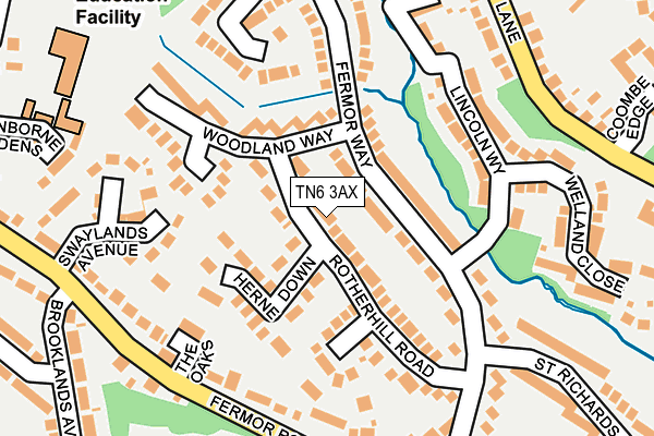 TN6 3AX map - OS OpenMap – Local (Ordnance Survey)
