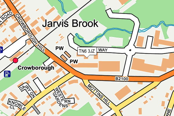 Map of CROWBOROUGH MOT STATION LTD at local scale