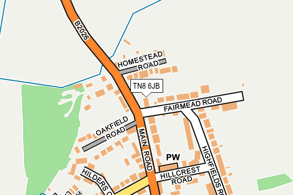 TN8 6JB map - OS OpenMap – Local (Ordnance Survey)