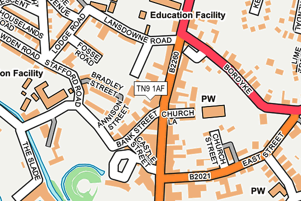 TN9 1AF map - OS OpenMap – Local (Ordnance Survey)