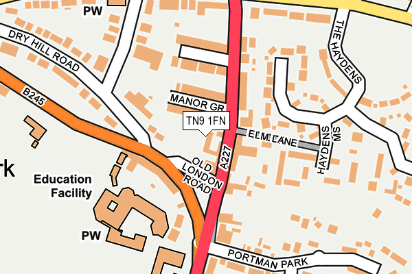 TN9 1FN map - OS OpenMap – Local (Ordnance Survey)