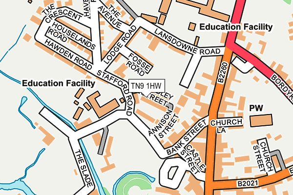 TN9 1HW map - OS OpenMap – Local (Ordnance Survey)