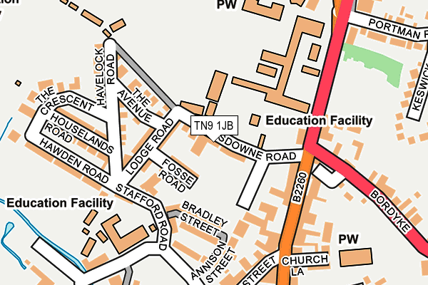 TN9 1JB map - OS OpenMap – Local (Ordnance Survey)