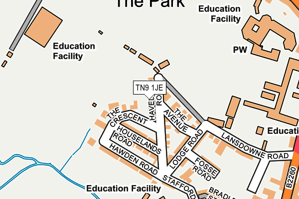 TN9 1JE map - OS OpenMap – Local (Ordnance Survey)