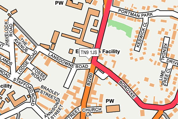 TN9 1JS map - OS OpenMap – Local (Ordnance Survey)